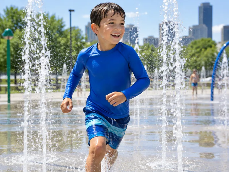 Boys UPF 50+ long-sleeve swim shirt (rash guard)