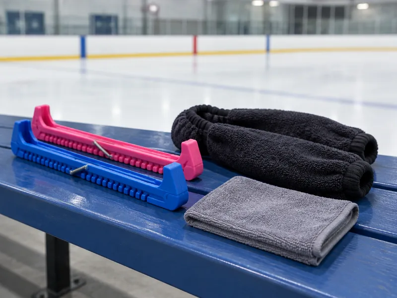 Ice skate guards, soakers and towel set